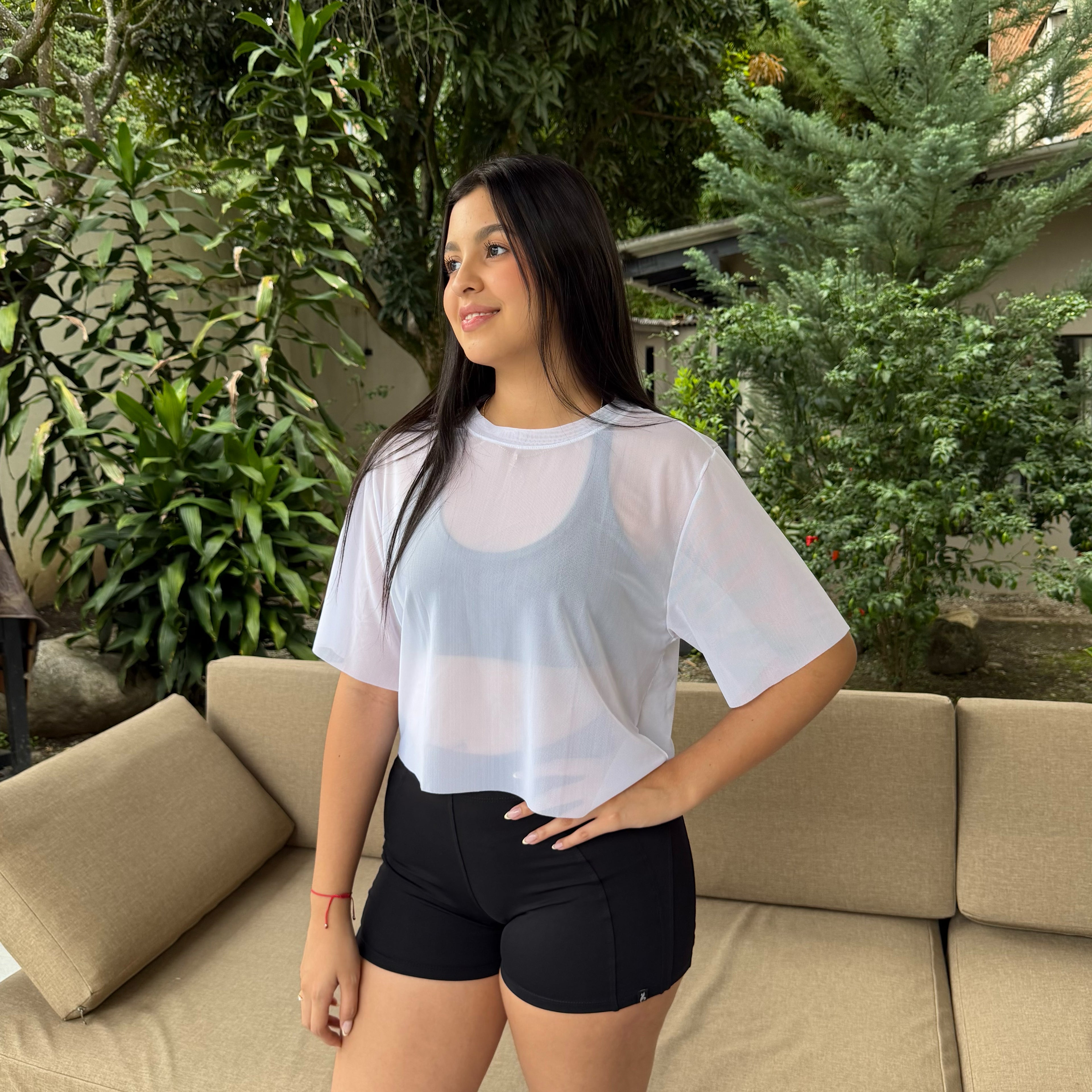 CROPTOP CON MANGAS MALLA DAMA
