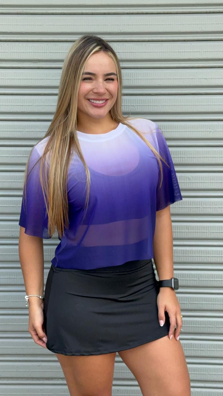 CROPTOP CON MANGAS MALLA DAMA
