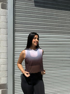 CROPTOP SIN MANGAS MALLA DAMA