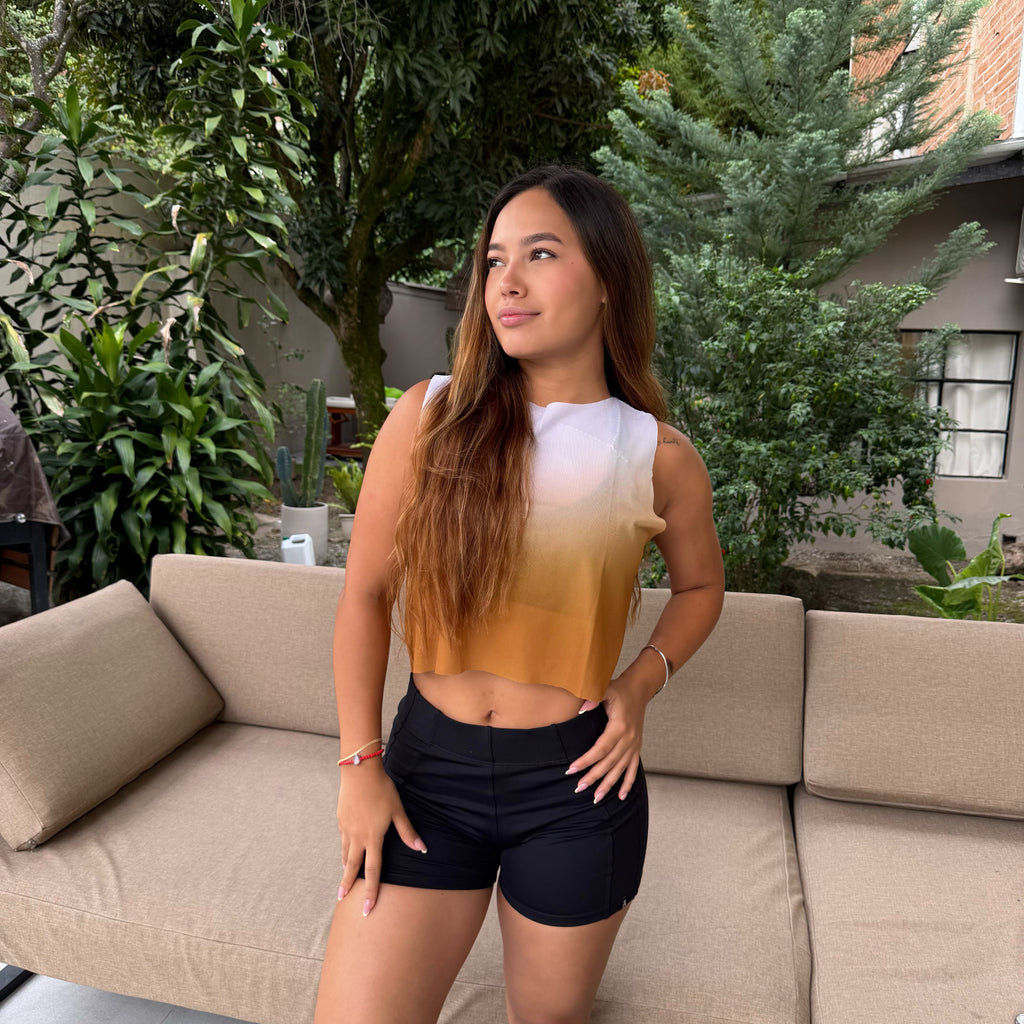CROPTOP SIN MANGAS MALLA DAMA