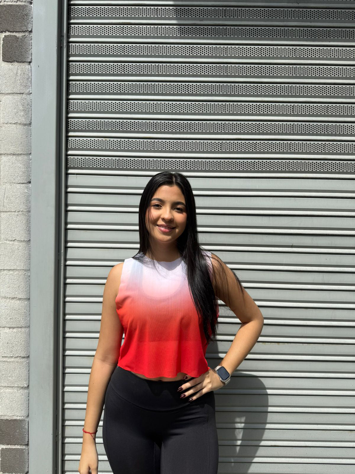 CROPTOP SIN MANGAS MALLA DAMA