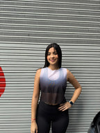 CROPTOP SIN MANGAS MALLA DAMA