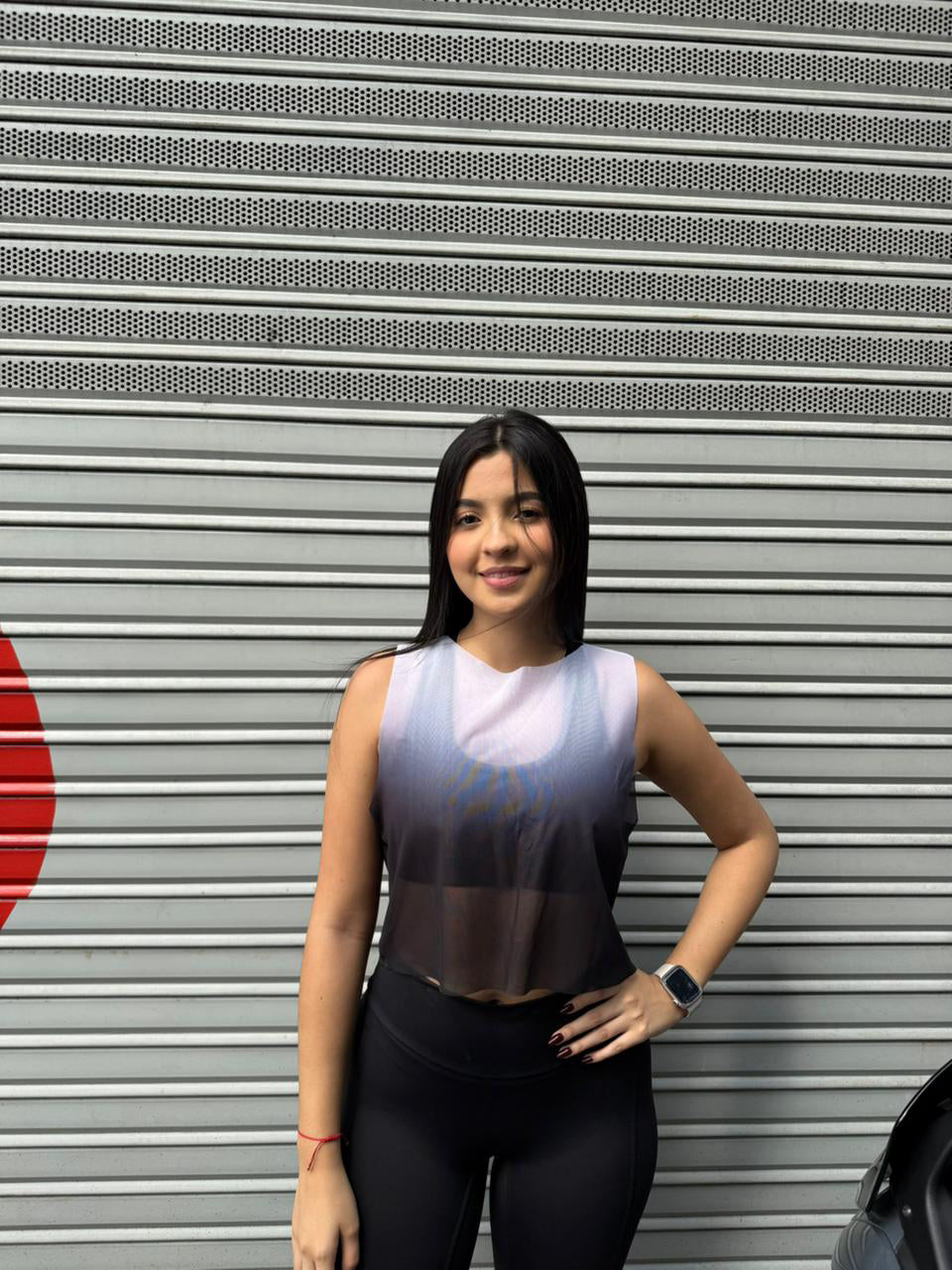 CROPTOP SIN MANGAS MALLA DAMA