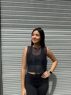 CROPTOP SIN MANGAS MALLA DAMA