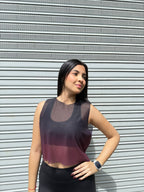 CROPTOP SIN MANGAS MALLA DAMA